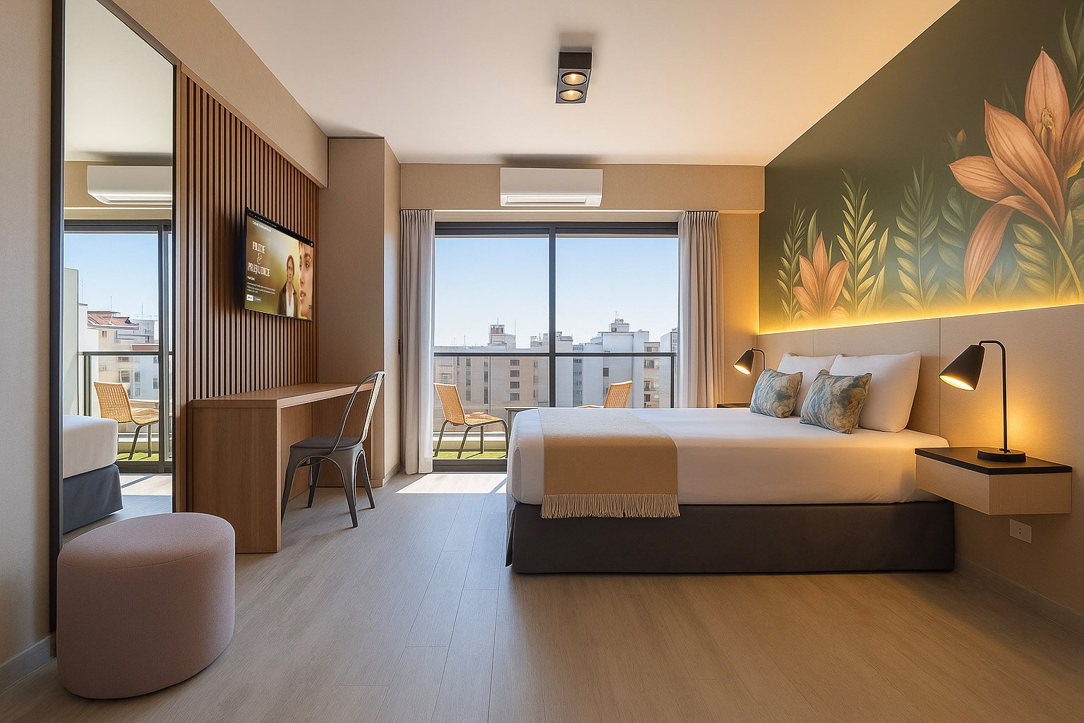 By Corrientes 1940, near Guerrin and the Obelisco, we have this beautiful building with Studios, 1BR and Family Suites